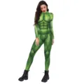 Grüner 3d muskel druck jumpsuit cosplay kostüm für erwachsene helden party bühne auftritt - S / Oberteil und Hose / Grüner Muskel Klassischer Stil (B142-343)