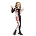 Halloween gruseliges Clown Kostüm Kinder schwarz weißer Jumpsuit mit Blutdruck Partydruck - S / Schwarz-Weiß Blutiger Clown