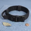 Collar de perro táctico para perros grandes, collar de entrenamiento de nailon resistente con hebilla - Negro (Collar Táctico) / M (Cuello 36cm-48cm)