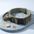 Collar de perro táctico resistente con asa, collar de adiestramiento de nylon ajustable. - Verde (Collar Táctico) / M (Cuello 36cm-48cm)