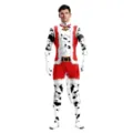 Christmas Dalmatian Santa full body costume tight jumpsuit novelty animal performance party outfit - S / Set / Dalmatian Print Style (B273-1036)