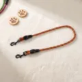 Orange and black double head dog leash, anti-tangle multi-dog walking rope for pets. - Auxiliary Rope / Orange