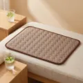 Brown cooling pet mat with round embossed pattern for summer dogs and cats rest comfort. - XS-40x30cm / Coffee