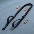 Correa de perro táctica elástica para perros grandes, correa amortiguadora resistente. - Correa Negra (Talla Única Bungee)