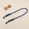 Dual dog leash for walking two dogs, durable braided double pet leash with metal clasps, blue. - Auxiliary Rope / Blue