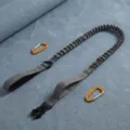 Correa para perro táctica elástica con mosquetones, cuerda de paseo resistente para perros grandes. - Correa Gris (Talla Única Bungee)