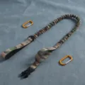 Correa de Perro Táctica de Camuflaje Bungee con Mosquetones y Hebilla Metálica - Correa Camuflaje Verde (Talla Única Bungee)