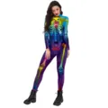 Γυναίκα Halloween Πολύχρωμος 3D Σκελετός Εκτύπωση Μακρυμάνικο Ολόσωμη Φόρμα Στολή - S / Ανατομική Καρδιά (B142-340)