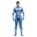 Blauer Hund Cosplay Ganzkörperanzug digitaler Druck enger Jumpsuit für Party und Performance. - S / Blau