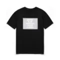 Schwarzes Herren Kurzarm T-Shirt mit modischem Grafikprint auf der Brust für den Sommer. - M / Schwarz