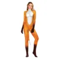 Fuchs Kostüm Ganzkörper Zentai Anzug mit Schwanz Tier Cosplay Jumpsuit für Bühnenparty - S / Set / B273-1005