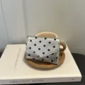Zilveren polka dot mini portemonnee voor vrouwen in Koreaanse stijl, compact en chic. - Zilver