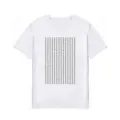 Men's short sleeve white t-shirt with geometric letter print casual summer top basic tee. - White