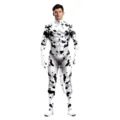 Costume de combinaison imprimé dalmatien pour adulte, cosplay Halloween avec queue intégrée. - S / Ensemble / Points Noirs et Blancs