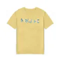 Lässiges gelbes Herren T-Shirt mit kurzem Arm und stilvollem Grafikdruck auf Brust. - M / Kurkuma