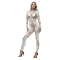 Modischer digital bedruckter langärmliger enger Jumpsuit für Damen Bühnenperformance Party. - S / Jumpsuits / B142-492