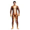 Herren 3D Tiger Druck Ganzkörperanzug Kostüm Tier Overall für Halloween Karneval Party - S / B273-1019 (Herren)