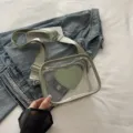 Sac bandoulière transparent avec cœur vert et large sangle, sac casual élégant pour femme. - Vert