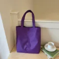 Μωβ καρό τσάντα tote μεγάλη χωρητικότητα casual τσάντα ώμου για καθημερινή χρήση. - Μωβ