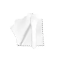 Witte polijstdoek en mini plastic schep set voor de verzorging van fijne sieraden. - Reinigingsdoekje en Lepel Set / Wit