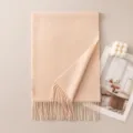 Einfarbiger Kaschmir Winterschal mit Fransen Detail, gemütliche koreanische Stil Variante. - Schal mit Quasten im koreanischen Stil (7102-22) / Reiskamel
