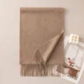 Einfarbiger Kaschmirschal für Damen Winter dick warm Mode Fransen Quasten Design - Lila