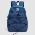 Stylish casual blue backpack for women, lightweight travel daypack with drawstring design. - Deep Sea Blue