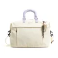 Grande capacità borsa da viaggio in tela casual leggera con simpatico ciondolo da baseball donna - Con Ciondolo / Bianco