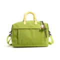 Grande borsa da viaggio verde con manici gialli e ciondolo da baseball per donna. - Con Ciondolo / Verde