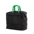Grande borsa da viaggio nera con manici verdi bagaglio leggero borsa da cabina - senza ciondolo / Nero