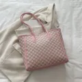 Rosa Monogramm Tasche große Kapazität Schultertasche stilvolle lässige Pendler Handtasche für Damen - Rosa