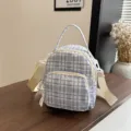 Zaino mini a quadri in stile coreano casual versatile carino piccolo borsa da donna - Quadri blu