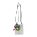 Witte mesh crossbody tas mini met verstelbare riem en schattige bananen hanger voor dagelijks gebruik. - Met Hanger / Wit