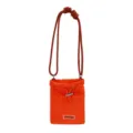 Oranje mesh crossbody tas met bruine touwriem, casual mini schoudertas voor reizen buiten. - Zonder hanger / Oranje