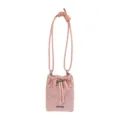 Roze mesh schoudertas, casual mini bucket tas met verstelbare lange schouderband. - Zonder hanger / Roze