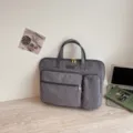 Borsa per laptop grigia con scomparti multipli, grande capacità per lavoro e ufficio. - Grigio