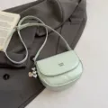 Minimalist mint green crossbody bag, stylish women's mini shoulder bag for casual daily wear. - With Pendant / Green