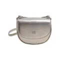 Stylish silver metallic mini crossbody saddle bag for women, trendy chic shoulder purse new. - No Pendant / Silver