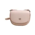 Pink mini saddle crossbody bag for women, stylish PU leather shoulder bag for daily casual use. - No Pendant / Pink