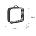 Trousse de toilette transparente de voyage avec bordure noire et poignée, boîte compacte. - 23x18x6cm / Noir
