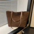 Braune Shopper Tasche für Damen große Kapazität Umhängetasche lässig Pendeln Handtasche stilvoll - Kaffee