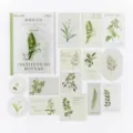 Pack de 30 autocollants botaniques vintage papeterie de scrapbooking plantes vertes décoratives - Manoir du Champ Vert