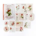 Vintage botanischer Aufkleber-Pack für Journaling und DIY, 30 Stück Rosen Blumen Deko Sticker. - Erwachende Blumen im Hof