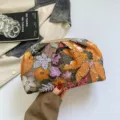 Chique Pailletten Geborduurde Bloemen Clutch Tas Elegante Dames Handtas Bruine Avondtas - Oranje