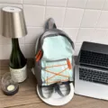 Casual lightweight backpack for women daily travel school bookbag retro contrast color stylish - Green