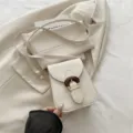 Sac bandoulière vertical uni minimaliste élégant sac de téléphone portable pour femmes - Blanc