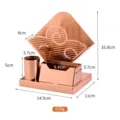 Chinese stijl metalen bureau organiser, verticale servethouder met pennenbakje voor op kantoor. - Roségoud