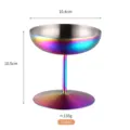 Korean style 304 stainless steel ice cream cup martini glass dessert snack cup rainbow finish. - AB Color