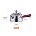 Théière en acier inoxydable 304 avec poignée latérale fond plat 680ml bouilloire maison - A464-304 Théière avec Poignée en Bois / Naturel