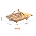 Luxury hammered stainless steel fruit basket with handle gold decorative serving tray - Gold